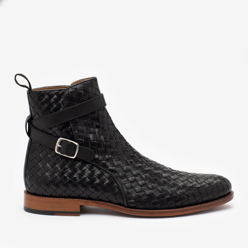 The Dylan Jodhpur Boot in Black Woven (Last Chance, Final Sale)