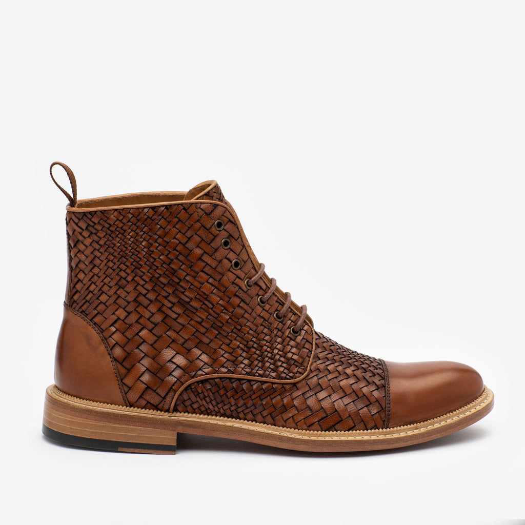 The Rome Boot in Brown Woven (Last Chance, Final Sale)