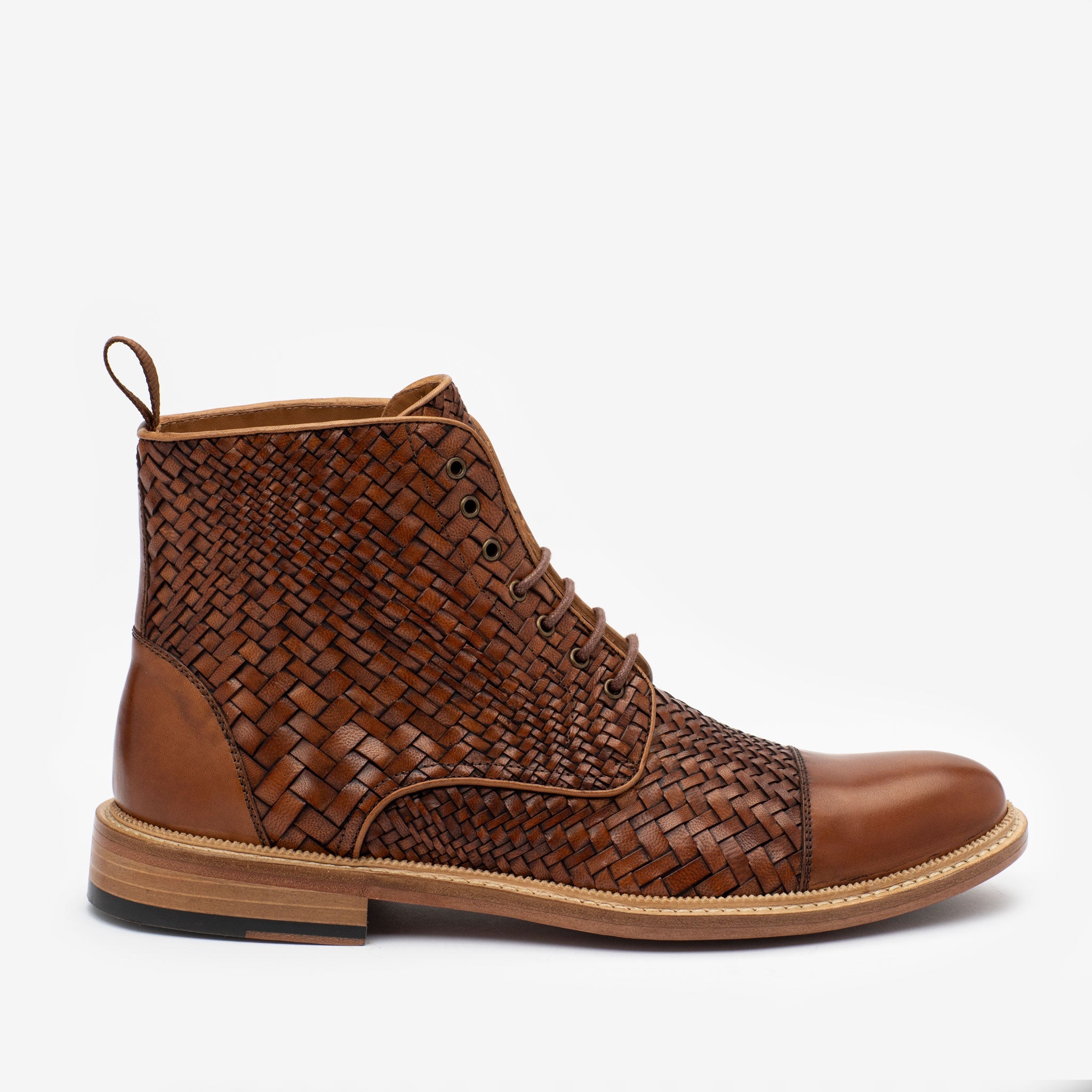 The Rome Boot in Brown Woven (Last Chance, Final Sale)