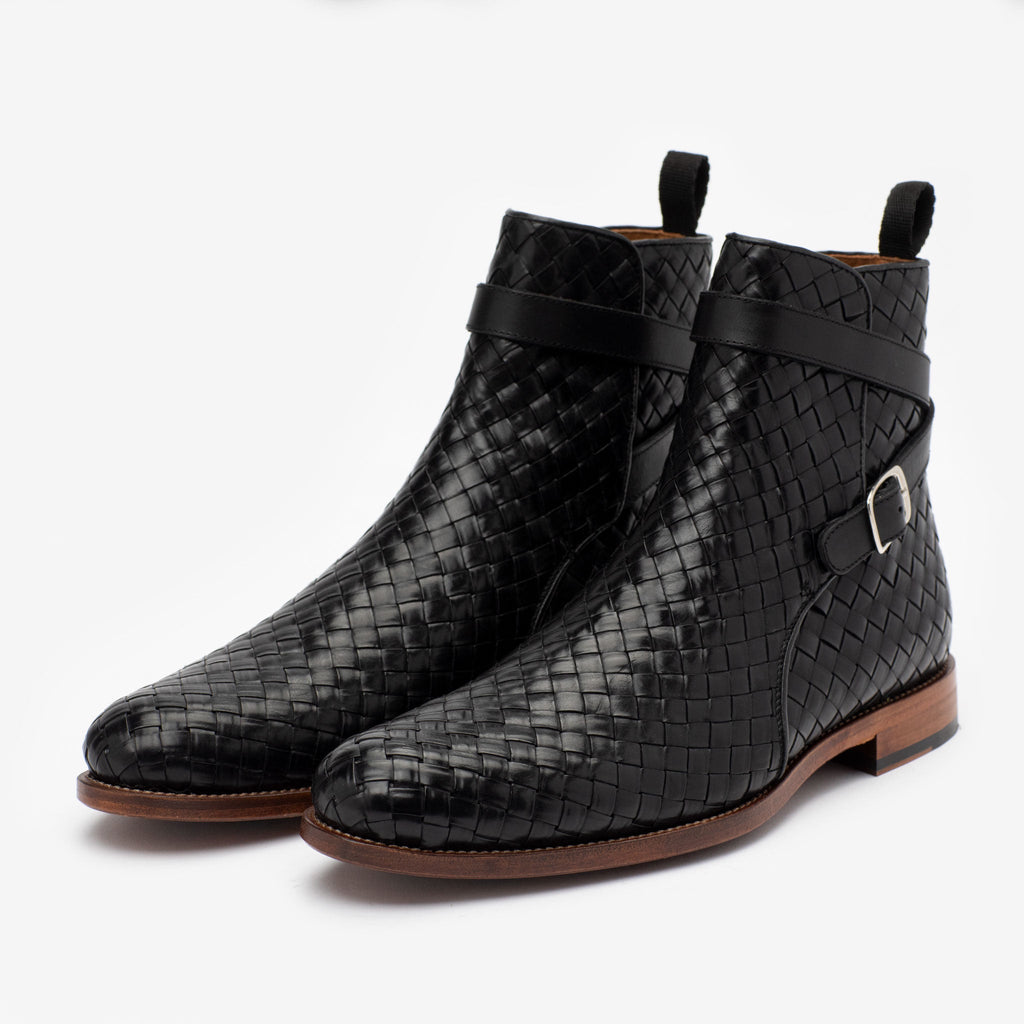 The Dylan Jodhpur Boot in Black Woven (Last Chance, Final Sale)