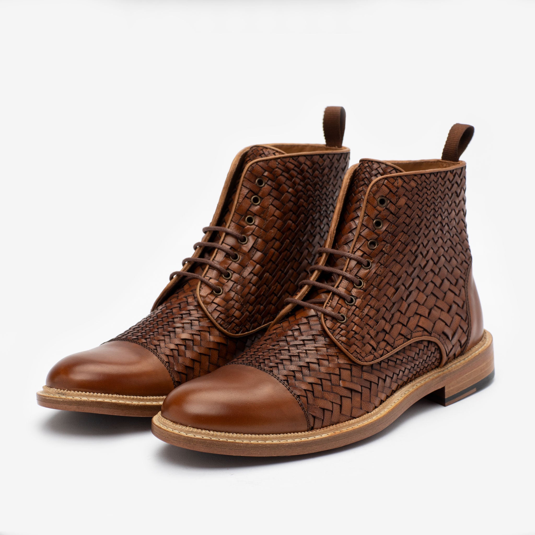 The Rome Boot in Brown Woven (Last Chance, Final Sale)