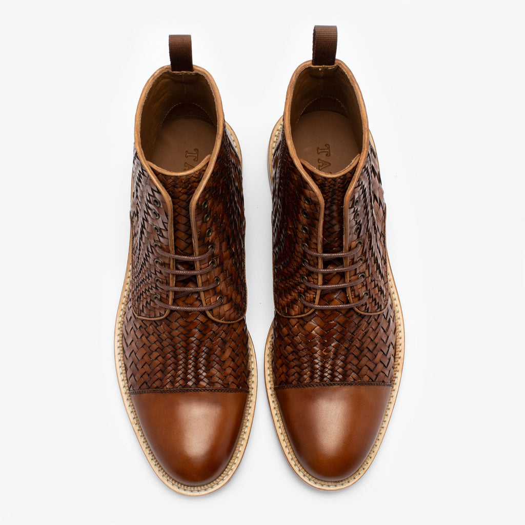 The Rome Boot in Brown Woven (Last Chance, Final Sale)