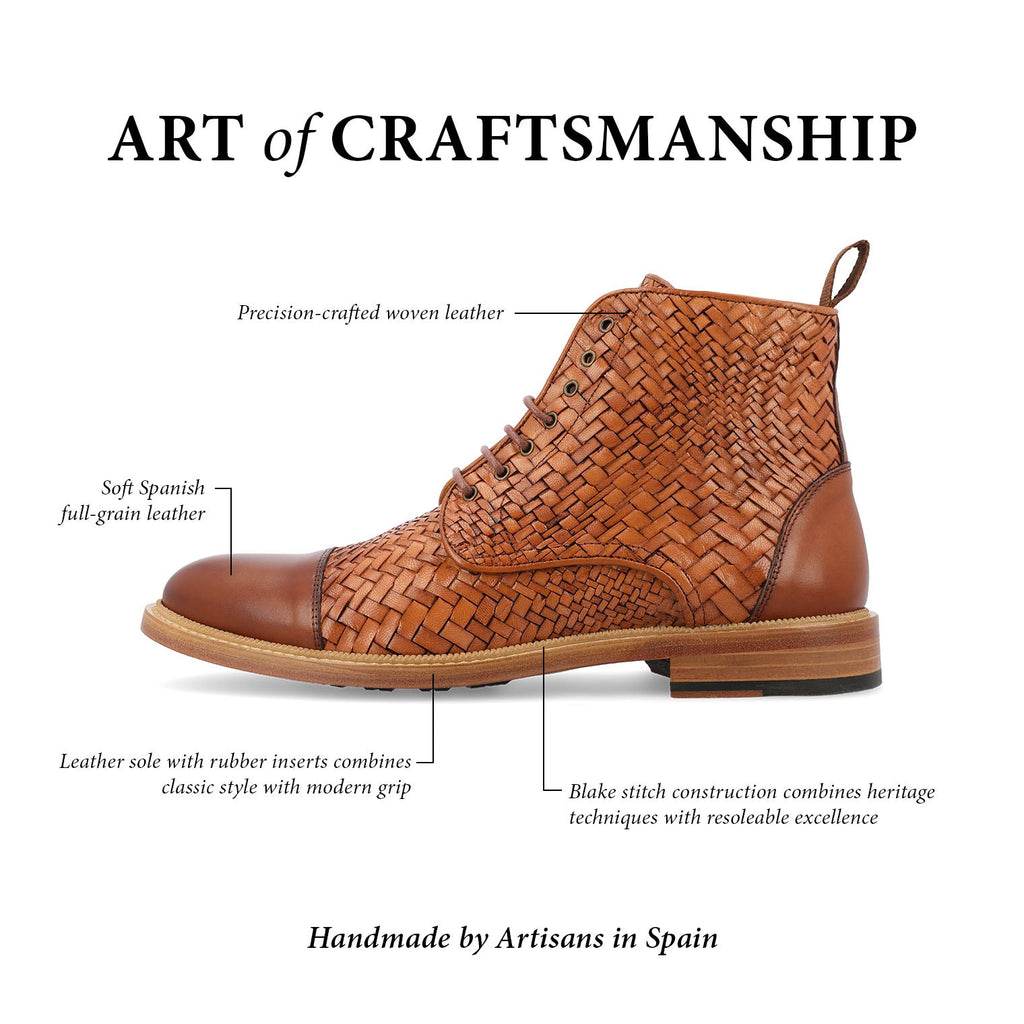 The Rome Boot in Brown Woven (Last Chance, Final Sale)