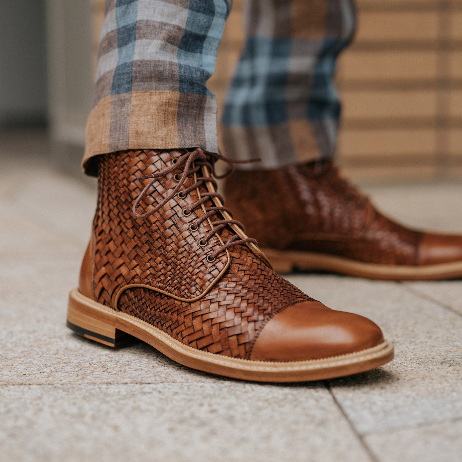 The Rome Boot in Brown Woven (Last Chance, Final Sale)