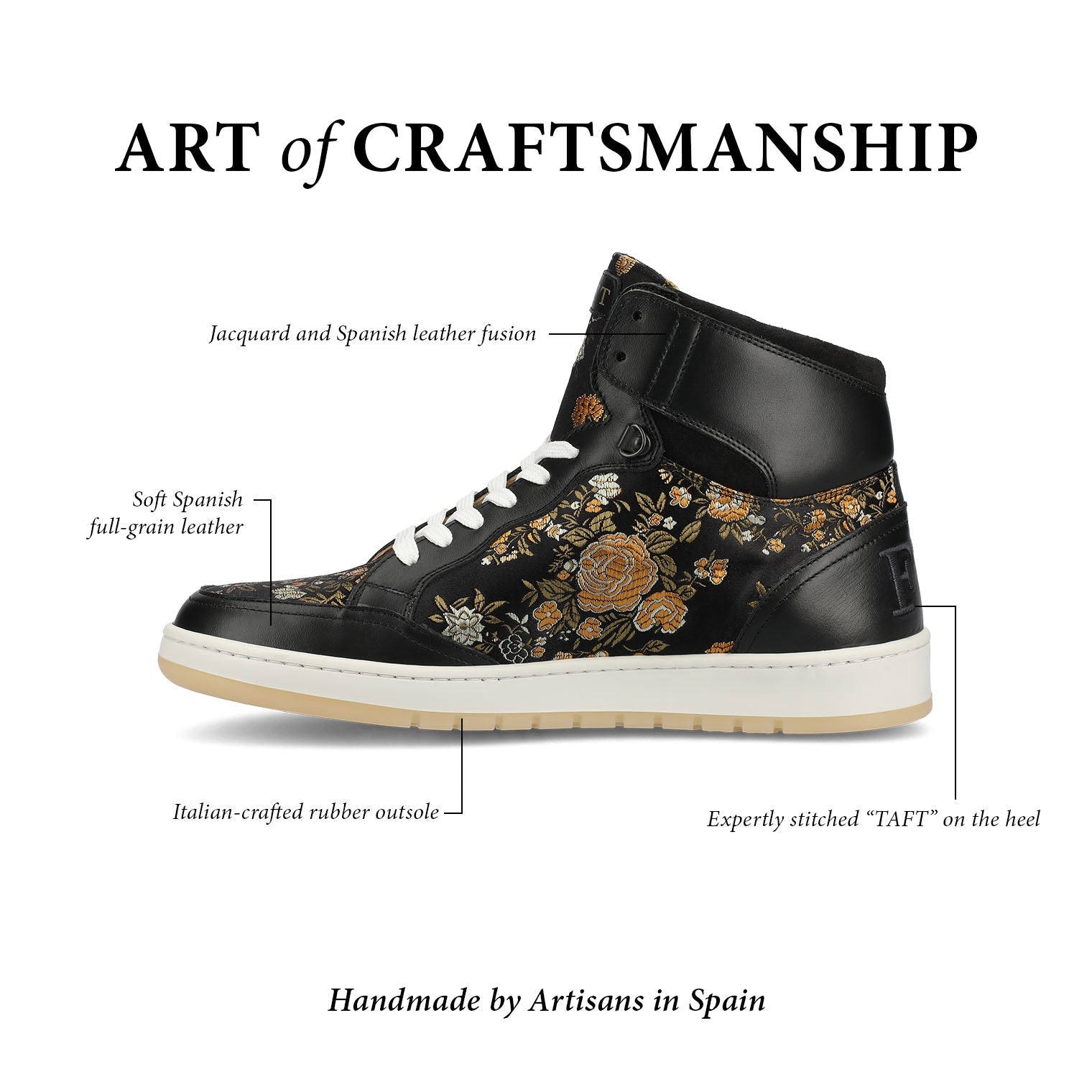 The Rapido High-top Sneaker in Eden Noir (Last Chance, Final Sale)