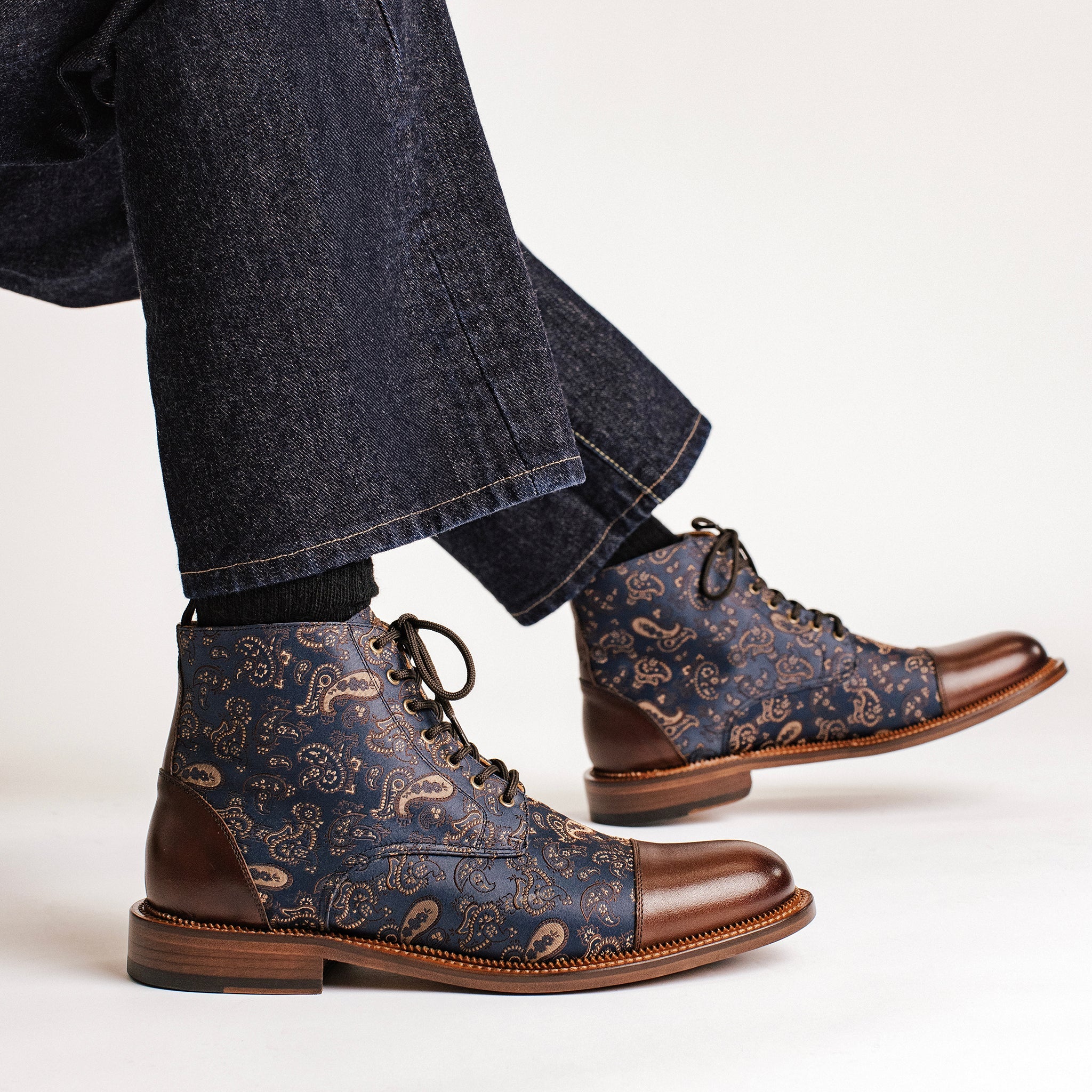 The Jack Dress Boot in Brown Paisley