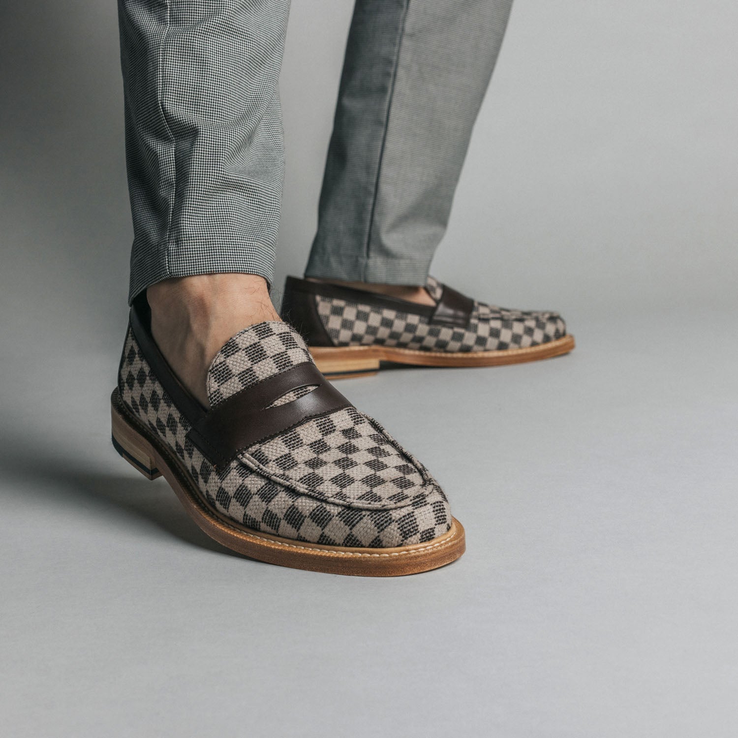 The Fitz Loafer in Brown Check (Last Chance, Final Sale)