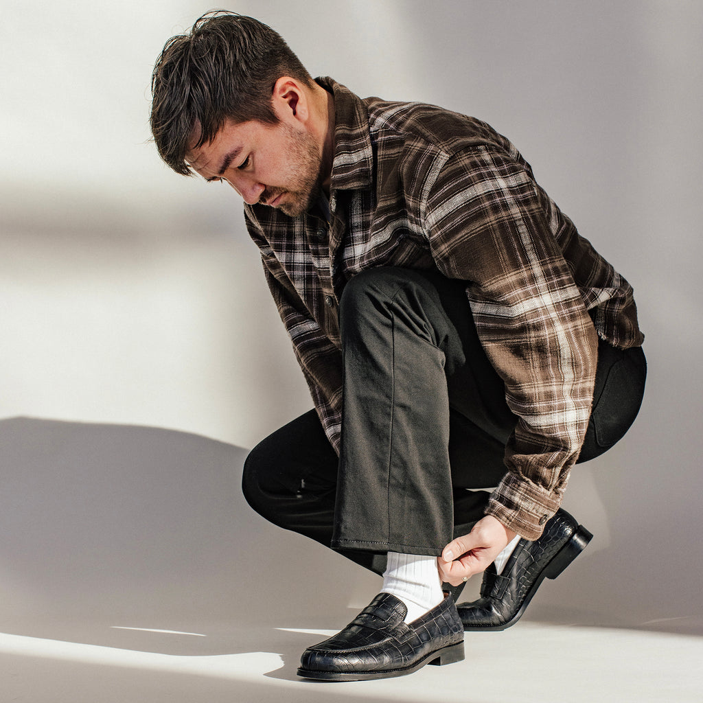 The Sterling Loafer in Black Croc