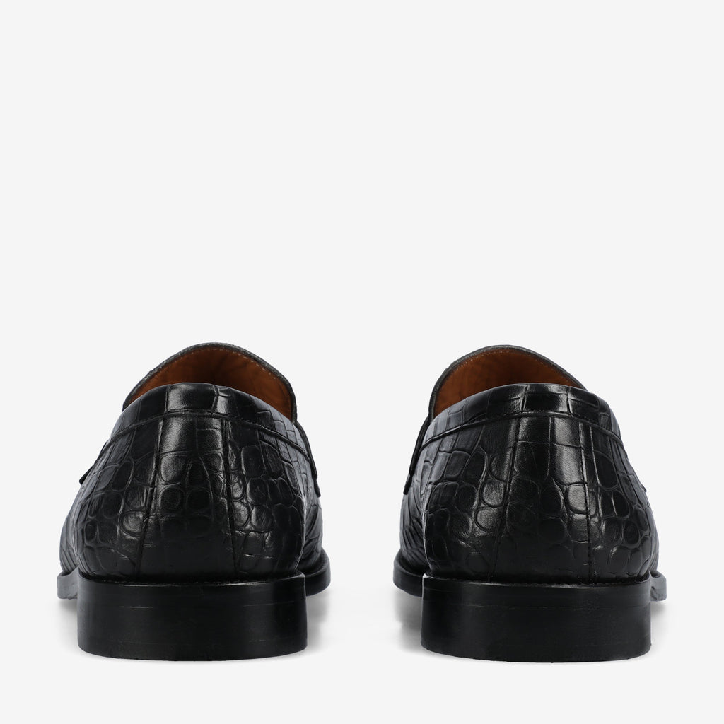 The Sterling Loafer in Black Croc