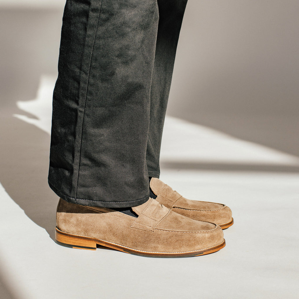 The Sterling Loafer in Taupe Suede