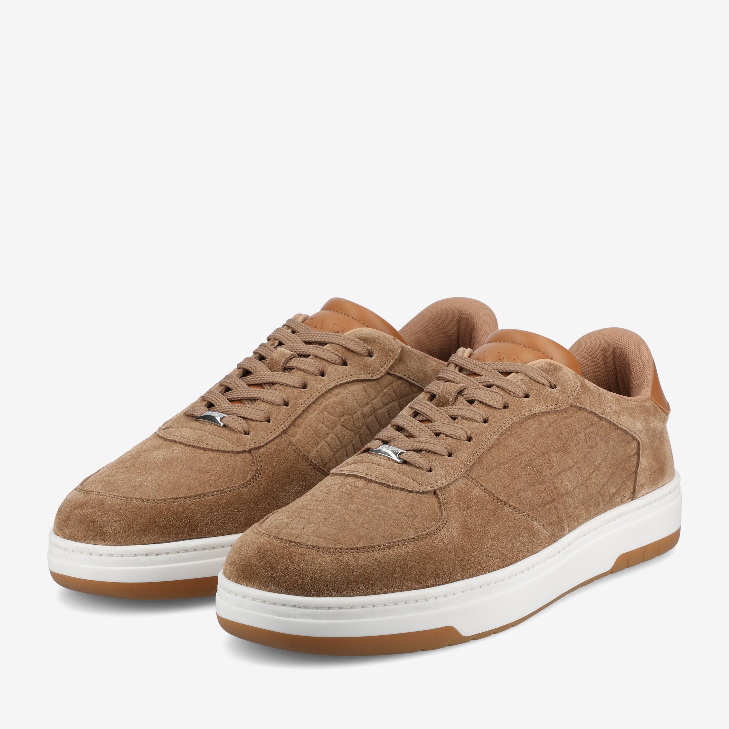 The Rapido Low-Top Sneaker in Taupe Suede