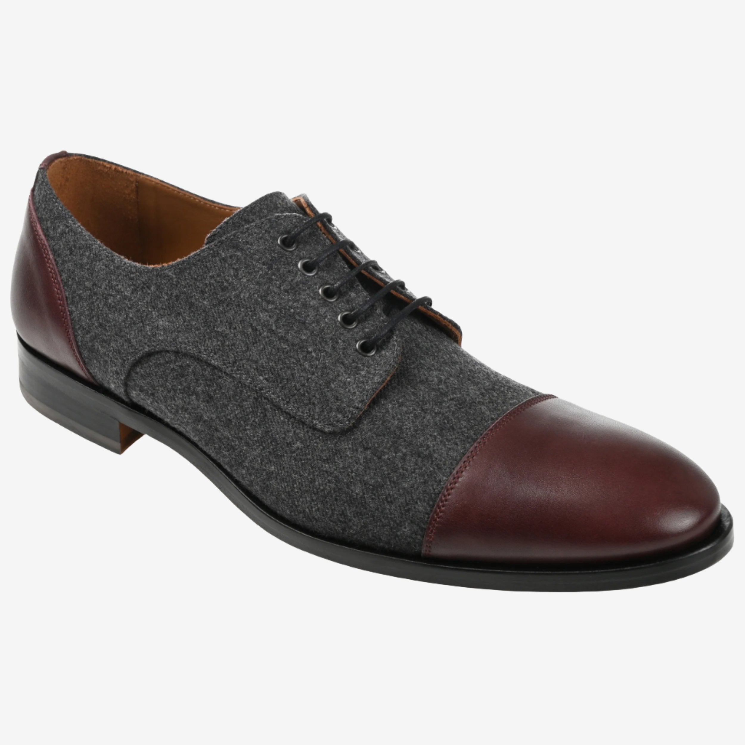 The Jack Shoe in Grey/Oxblood