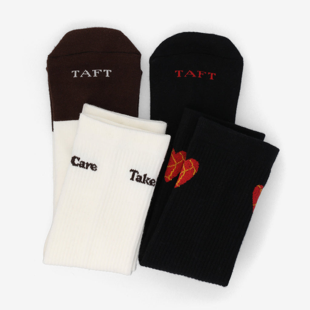TAFT Black and Cream Socks 2-Pack